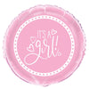 Pink Hearts Baby Shower Round Foil Balloon 18", Packaged