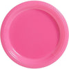 Bright Pink Plastic Plates, 7"