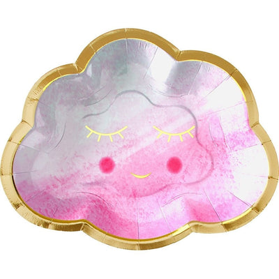 Oh Baby Pink Metallic Shaped Plates, 6 1/2"