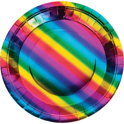 Rainbow Foil Paper Plates