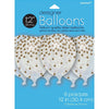 Printed Top-Heavy Confetti Latex Balloons - Gold