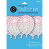 Printed Top-Heavy Confetti Latex Balloons - New Pink