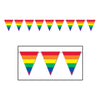 Rainbow Pennant Banner All-Weather; 12 Pennants/String