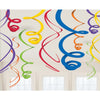 Rainbow Plastic Swirl Decorations, 12 Count