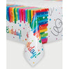 Rainbow Ribbons Birthday ReCountangular Plastic Table Cover, 54" X 84"