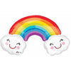 Rainbow With Clouds Supershape Foil Balloon