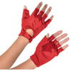 Red Short Fingerless Gloves - Adult