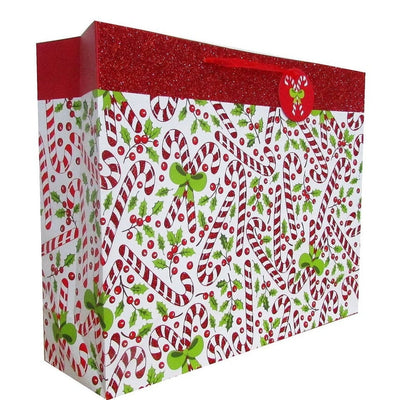 Red & White Candycane Extra Large Horizontal Bag