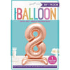 Rose Gold Number Shaped Standing Foil Balloon 30" 8