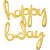 Script Happy Birthday Gold Foil Balloon