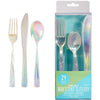 Shimmering Party Cutlery Asst. - Iridescent Plastic