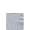 Silver 2-Ply Beverage Napkins