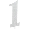 Silver Number One Cake Topper