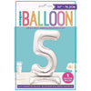 Silver Number Shaped Standing Foil Balloon 30" 5