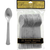 Silver Premium Heavy Weight Plastic Spoons