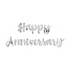 Silver Script Foil " Happy Anniversary" Banner