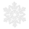 Small Glitter Plastic Snowflake Decoration - White