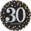 Sparkling Celebration 30Th Birthday Round Prismatic Plates, 9"