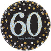 Sparkling Celebration 60Th Birthday Round Prismatic Plates, 7"