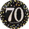 Sparkling Celebration 70Th Birthday Round Prismatic Plates, 9"