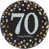 Sparkling Celebration 70Th Birthday Round Prismatic Plates, 7"