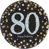 Sparkling Celebration 80Th Birthday Round Prismatic Plates, 7"