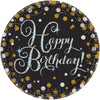 Sparkling Celebration Round Prismatic Plates, 7", Happy Birthday