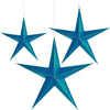 Sparkling Sapphire Hanging 3D Stars