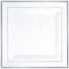 Square Plastic Plate White W/Silver Trim, 10"