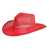 Straw Cowboy Hat - Red