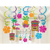 Summer Luau Foil Swirl Decorations Value Pack