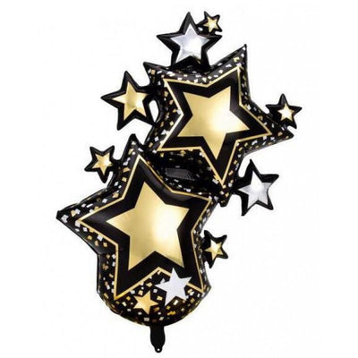 Super Shape Foil Balloon Black Starburst