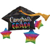 Super Shape Foil Balloon Grad Cap Rainbow