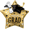 Super Shape Foil Balloon Grad Gold Star Cap Diploma