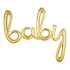 Super Shape Foil Balloon Script Baby Gold