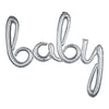 Super Shape Foil Balloon Script Baby Silver