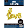 Super Shape Foil Balloon Script Love Gold