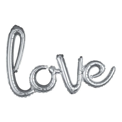 Super Shape Foil Balloon Script Love Silver