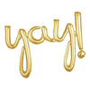 Super Shape Foil Balloon Script Yay Gold