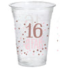 Sweet Sixteen Plastic Cups, 16 Oz.