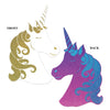 Unicorn Cutout PrToddler - 2 Sides W/Different Colors/Glitter Print 2 Sides