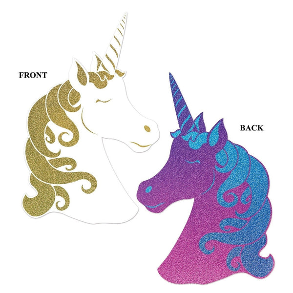 Unicorn Cutout PrToddler - 2 Sides W/Different Colors/Glitter Print 2 Sides