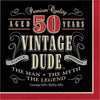 Vintage Dude 50Th Birthday Napkins
