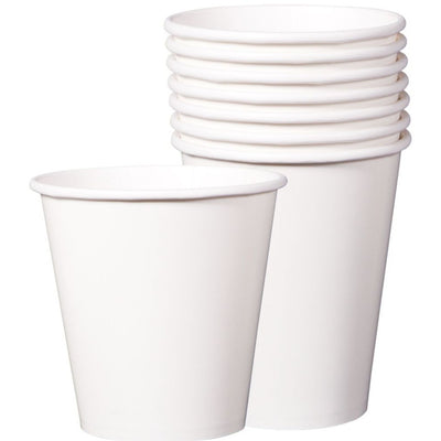 White Economy Solid Paper Cups, 9Oz.