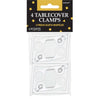 White Tablecover Clamps 4 Count