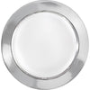 White W/Silver Border, Premium Plastic Plates, 10 1/4"