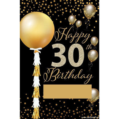 Yard Sign - Fill-In-The-Blank Sparkling Birthday 30